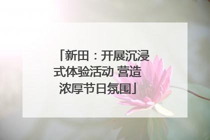 新田：开展沉浸式体验活动 营造浓厚节日氛围
