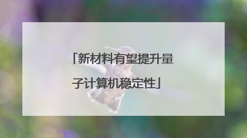 新材料有望提升量子计算机稳定性