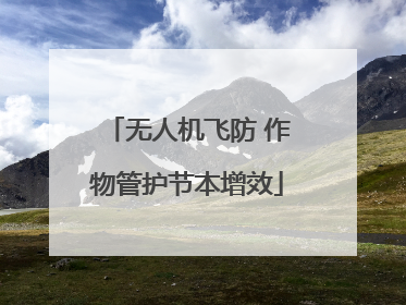 无人机飞防 作物管护节本增效