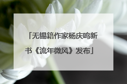 无锡籍作家杨庆鸣新书《流年微风》发布