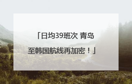 日均39班次 青岛至韩国航线再加密！