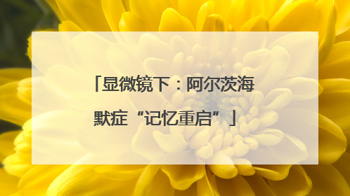显微镜下：阿尔茨海默症“记忆重启”