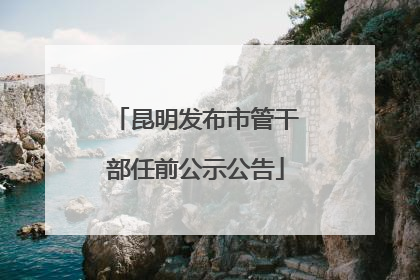昆明发布市管干部任前公示公告