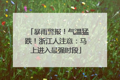 暴雨警报！气温猛跌！浙江人注意：马上进入最强时段