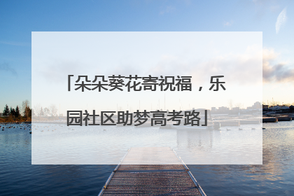 朵朵葵花寄祝福，乐园社区助梦高考路