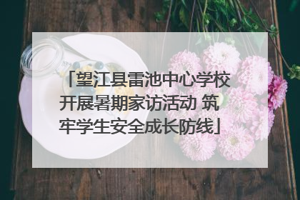 望江县雷池中心学校开展暑期家访活动 筑牢学生安全成长防线
