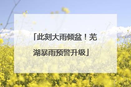 此刻大雨倾盆！芜湖暴雨预警升级