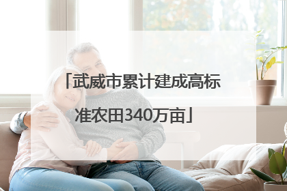 武威市累计建成高标准农田340万亩