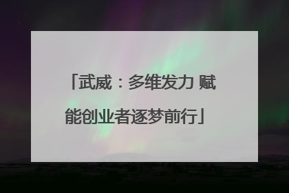 武威：多维发力 赋能创业者逐梦前行