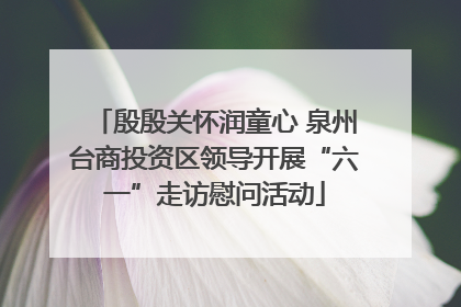 殷殷关怀润童心 泉州台商投资区领导开展“六一”走访慰问活动