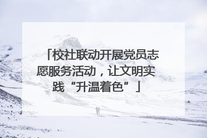 校社联动开展党员志愿服务活动，让文明实践“升温着色”