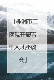 株洲市二医院开展青年人才座谈会
