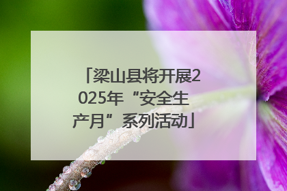 梁山县将开展2025年“安全生产月”系列活动