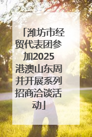 潍坊市经贸代表团参加2025港澳山东周并开展系列招商洽谈活动
