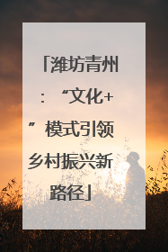 潍坊青州：“文化+”模式引领乡村振兴新路径