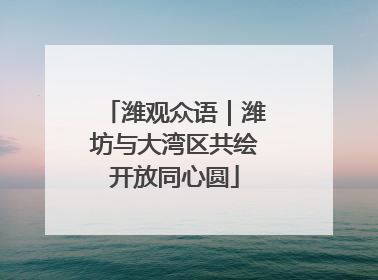 潍观众语｜潍坊与大湾区共绘开放同心圆