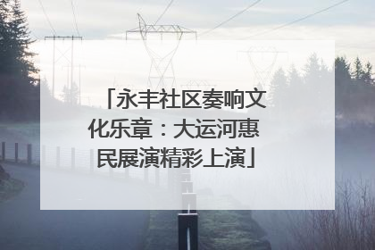 永丰社区奏响文化乐章：大运河惠民展演精彩上演