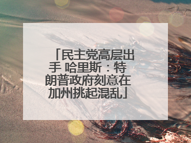 民主党高层出手 哈里斯：特朗普政府刻意在加州挑起混乱