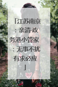 江苏南京：亲清·政务港小管家：无事不扰 有求必应