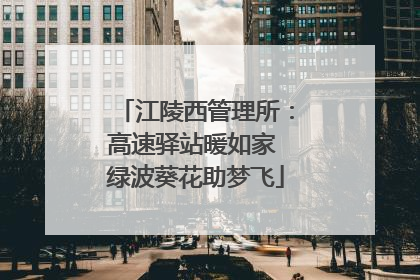 江陵西管理所：高速驿站暖如家 绿波葵花助梦飞