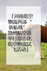 河南低空物流再添“新航线”，郑州航空港举行常态化低空物流试飞活动