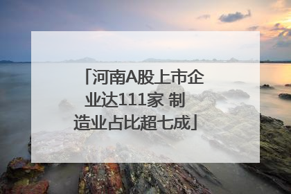 河南A股上市企业达111家 制造业占比超七成