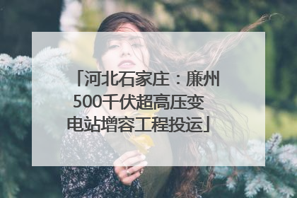 河北石家庄：廉州500千伏超高压变电站增容工程投运