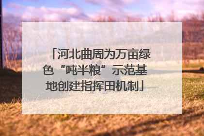 河北曲周为万亩绿色“吨半粮”示范基地创建指挥田机制