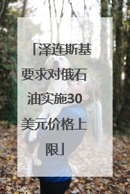 泽连斯基要求对俄石油实施30美元价格上限