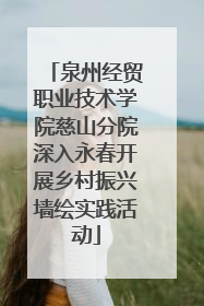 泉州经贸职业技术学院慈山分院深入永春开展乡村振兴墙绘实践活动
