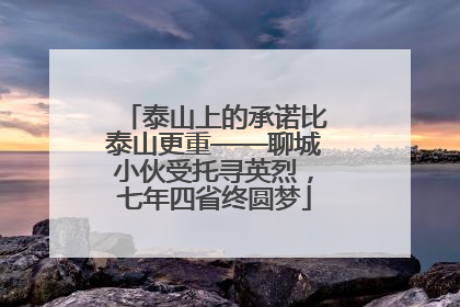 泰山上的承诺比泰山更重——聊城小伙受托寻英烈，七年四省终圆梦