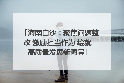 海南白沙：聚焦问题整改 激励担当作为 绘就高质量发展新图景
