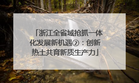 浙江全省域抢抓一体化发展新机遇②：创新热土共育新质生产力