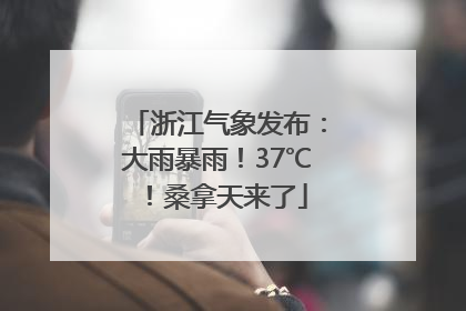 浙江气象发布：大雨暴雨！37℃！桑拿天来了