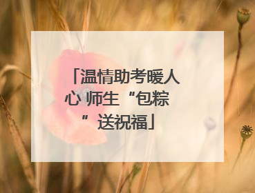 温情助考暖人心 师生“包粽”送祝福