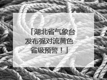 湖北省气象台发布强对流黄色省级预警！