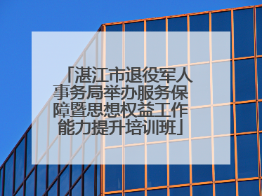 湛江市退役军人事务局举办服务保障暨思想权益工作能力提升培训班