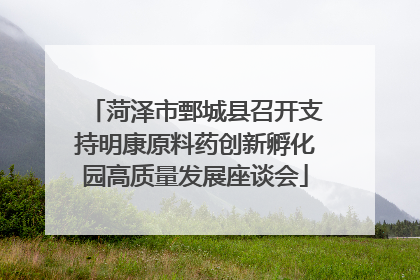 菏泽市鄄城县召开支持明康原料药创新孵化园高质量发展座谈会