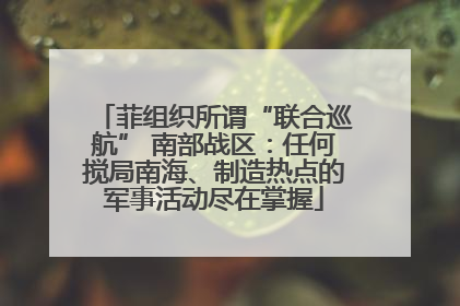 菲组织所谓“联合巡航” 南部战区：任何搅局南海、制造热点的军事活动尽在掌握