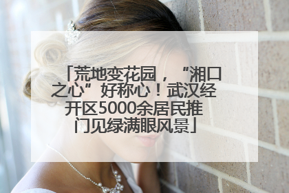 荒地变花园，“湘口之心”好称心！武汉经开区5000余居民推门见绿满眼风景