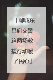 聊城东昌府交警这两场救援行动暖了民心
