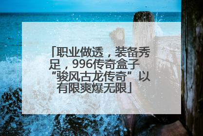 职业做透，装备秀足，996传奇盒子“骏风古龙传奇”以有限爽爆无限