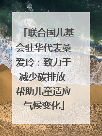联合国儿基会驻华代表桑爱玲：致力于减少碳排放 帮助儿童适应气候变化