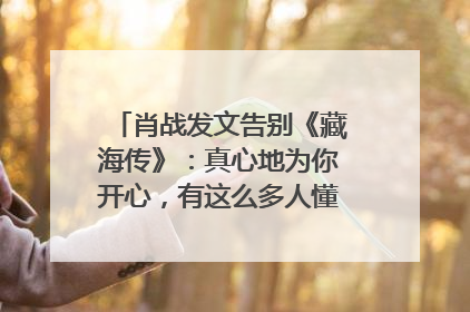 肖战发文告别《藏海传》：真心地为你开心，有这么多人懂你，导演回应“是否有第二季”