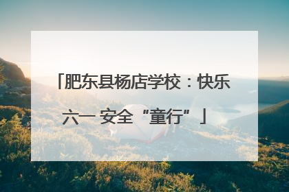 肥东县杨店学校：快乐六一 安全“童行”