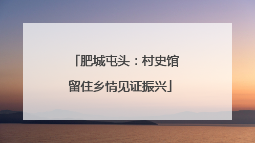 肥城屯头：村史馆留住乡情见证振兴
