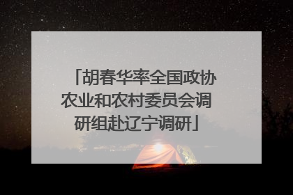 胡春华率全国政协农业和农村委员会调研组赴辽宁调研