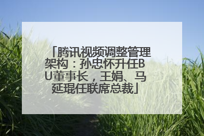 腾讯视频调整管理架构：孙忠怀升任BU董事长，王娟、马延琨任联席总裁