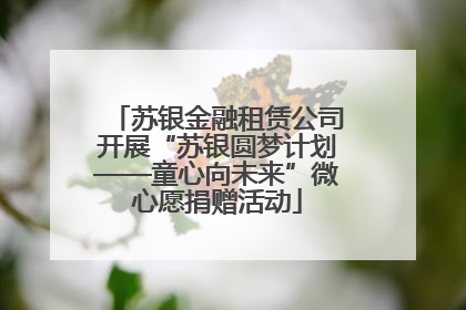 苏银金融租赁公司开展“苏银圆梦计划——童心向未来”微心愿捐赠活动