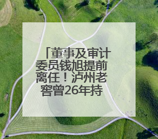 董事及审计委员钱旭提前离任！泸州老窖曾26年持续聘用本地审计所